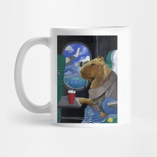 Capybara travelling on a plane Mug